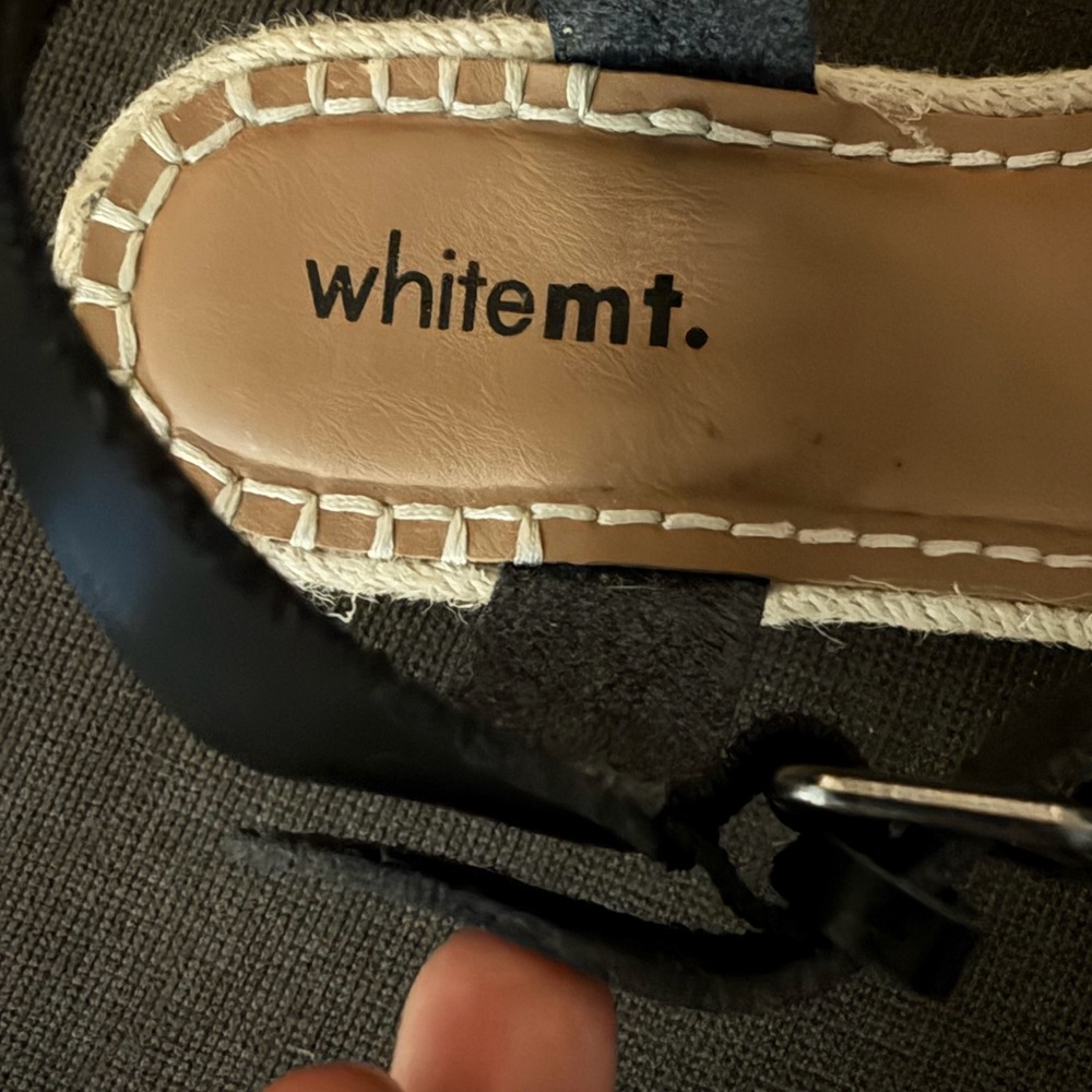Women’s Black Espadrille Platform Sandals with Ankle Strap - whitemt. - Picture 5 of 6